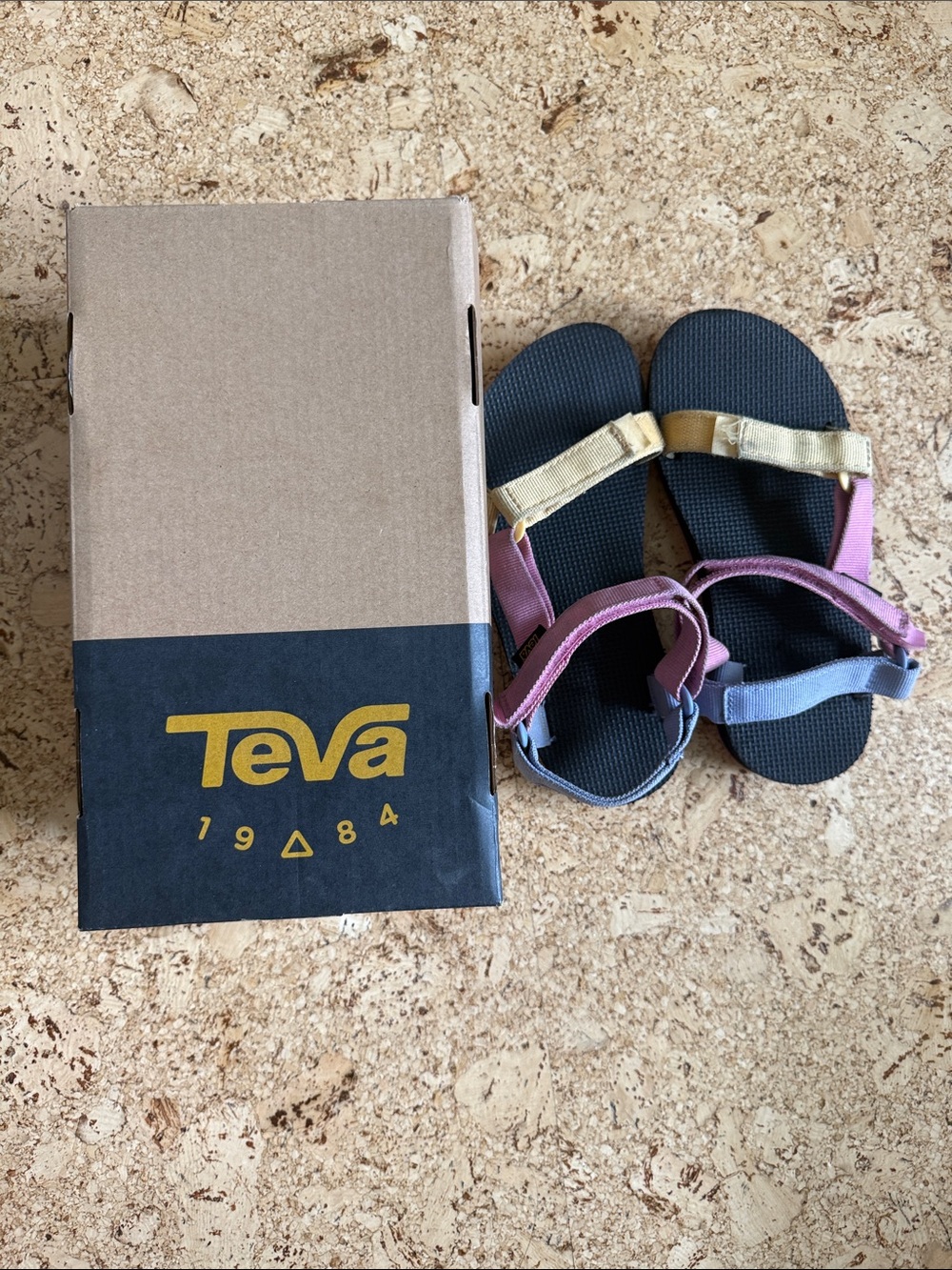 Teva Navy Sandals with Pink, Lavender & Yellow Straps